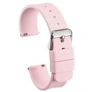 sourcing map Bracelet de Montre Silicone 18mm Largeur Souple Dégagement Rapide Caoutchouc Remplacement Montre Bande avec Inox Acier Boucle pour Homme Femme, Rose