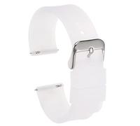 sourcing map Bracelet de Montre Silicone 18mm Largeur Souple Dégagement Rapide Caoutchouc Remplacement Montre Bande avec Inox Acier Boucle pour Homme Femme, Transparent