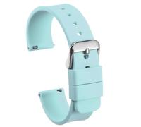 sourcing map Bracelet de Montre Silicone 18mm Largeur Souple Dégagement Rapide Caoutchouc Remplacement Montre Bande avec Inox Acier Boucle pour Homme Femme, Bleu