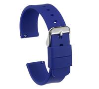 sourcing map Bracelet de Montre Silicone 20mm Largeur Souple Dégagement Rapide Caoutchouc Remplacement Montre Bande avec Inox Acier Boucle pour Homme Femme, Foncé Bleu