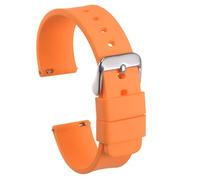 sourcing map Bracelet de Montre Silicone 20mm Largeur Souple Dégagement Rapide Caoutchouc Remplacement Montre Bande avec Inox Acier Boucle pour Homme Femme, Orange