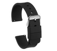 sourcing map Bracelet de Montre Silicone 22mm Largeur Souple Dégagement Rapide Caoutchouc Remplacement Montre Bande avec Inox Acier Boucle pour Homme Femme, Noir