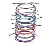 sourcing map Bracelet en corde tressée, réglable et étanche, style bohème en corde cirée, accessoire élégant pour homme et femme, One Size, Coton, Pas de pierre précieuse