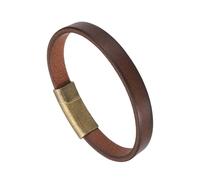 sourcing map Bracelet en cuir uni avec boucle, 20,3 cm, marron foncé, bracelets à bouton-pression réglables vierges pour hommes et femmes pour la fabrication de bijoux