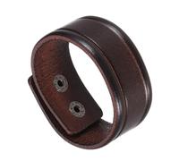 sourcing map Bracelet en cuir uni avec boucle, marron rétro estampé - Bracelets réglables vierges pour homme et femme - Pour la fabrication de bijoux