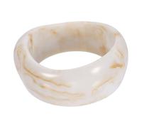 sourcing map Bracelet jonc épais en acrylique pour femme, manchette colorée, large, géométrique, empilable, bracelet en acétate, cadeau irrégulier tendance, jaune-blanc