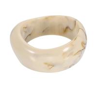 sourcing map Bracelet jonc épais en acrylique pour femme, manchette colorée, large, géométrique, empilable, bracelet en acétate, cadeau irrégulier tendance, beige