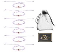 sourcing map Bracelet mauvais œil fait à la main en corde tressée réglable avec carte et sac en maille, One Size, Résine, Pas de pierre précieuse
