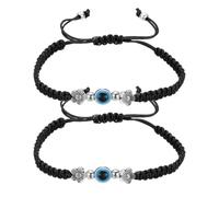 sourcing map Bracelet porte-bonheur contre le mauvais œil, fait à la main, corde tressée réglable, bijoux minimalistes pour ami, 5.9", Tissu, Pas de gemme