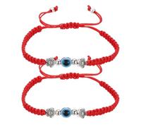 sourcing map Bracelet porte-bonheur contre le mauvais œil, fait à la main, corde tressée réglable, bijoux minimalistes pour ami, 5.9", Tissu, Pas de gemme