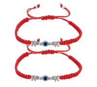 sourcing map Bracelet porte-bonheur contre le mauvais œil, fait à la main, corde tressée réglable, bijou minimaliste pour femme, 5.9", Tissu, Pas de gemme
