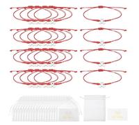 sourcing map Bracelets anti-cancer du sein en vrac, bracelet tressé réglable avec carte et sac en maille, taille unique, Métal, Pas de gemme