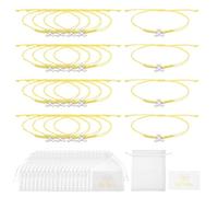 sourcing map Bracelets anti-cancer du sein en vrac, bracelet tressé réglable avec carte et sac en maille, One Size, Métal, Pas de pierre précieuse