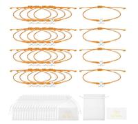 sourcing map Bracelets anti-cancer du sein en vrac, bracelet tressé réglable avec carte et sac en maille, One Size, Métal, Pas de pierre précieuse