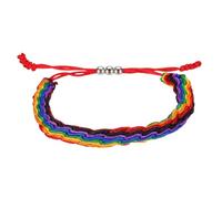 sourcing map Bracelets en corde tressée, motif à rayures, cordon tissé réglable, fait à la main, accessoire élégant, taille unique, Polyester, Agate