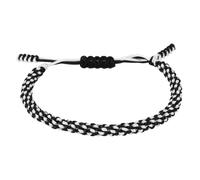 sourcing map Bracelets en corde tressée, motif écossais réglable, cordon tissé fait à la main, accessoire élégant pour femme et homme, cadeau d'amitié, noir + blanc