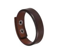 sourcing map Bracelets en cuir uni avec boucle à bouton-pression - Réglable - Vierge - Pour la fabrication de bijoux pour homme et femme - Marron foncé, 26x1.9cm / 10.24x0.75inch(L*W), Cuir
