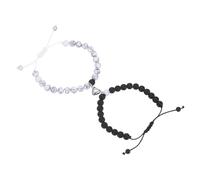sourcing map Bracelets magnétiques pour couples, bracelet de perles assorti, cadeau de relation longue distance pour homme et femme, L, Cristal, Pas de gemme