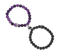 sourcing map Bracelets magnétiques pour couples, bracelet de perles assorti pour lui et elle avec couronne de roi et de reine, cadeaux de relation longue distance pour anniversaire de mariage, femme