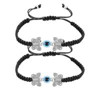 sourcing map Bracelets porte-bonheur contre le mauvais œil, corde tressée faite à la main, bracelets de protection réglables, bijoux minimalistes, 5.9", Tissu, Pas de gemme