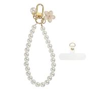 sourcing map Breloque de téléphone avec perles de cristal - Dragonne de téléphone portable avec languette d'attache pour appareil photo smartphone femme