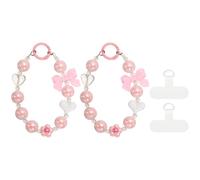 sourcing map Breloque de téléphone en perles de cristal - Lanière de téléphone portable avec languette d'attache pour porte-clés pour smartphone femme, 13cm, Cristal, Pas de pierre précieuse