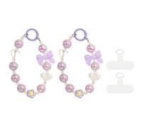 sourcing map Breloque de téléphone en perles de cristal - Lanière de téléphone portable avec languette d'attache pour porte-clés pour smartphone femme
