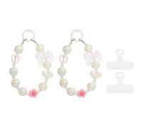 sourcing map Breloque de téléphone en perles de cristal - Lanière de téléphone portable avec languette d'attache pour porte-clés pour smartphone femme