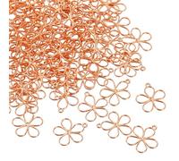 sourcing map Breloque en forme de fleur creuse pour la fabrication de boucles d'oreilles en résine, bijoux, colliers, bracelets, accessoires de bricolage, 17 x 19 x 1 mm/0.67 x 0.75 x 0.04 inch, Métal