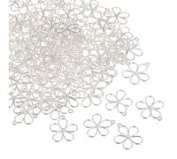 sourcing map Breloque en forme de fleur creuse pour la fabrication de boucles d'oreilles en résine, bijoux, colliers, bracelets, accessoires de bricolage, 17 x 19 x 1 mm/0.67 x 0.75 x 0.04 inch, Métal
