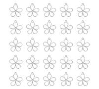 sourcing map Breloque en forme de fleur creuse pour la fabrication de boucles d'oreilles en résine, boucles d'oreilles, colliers, bracelets, accessoires, loisirs créatifs, 17 x 19 x 1 mm/0.67 x 0.75 x