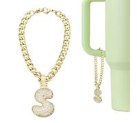 sourcing map Breloque en forme de lettre pour gobelet Stanley, breloque mignonne à bulle, accessoire avec strass pailletés
