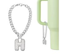 sourcing map Breloque en forme de lettre pour gobelet Stanley, breloque mignonne à bulle, accessoire avec strass pailletés
