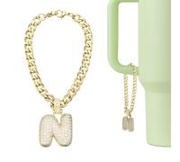 sourcing map Breloque en forme de lettre pour gobelet Stanley, breloque mignonne à bulle, accessoire avec strass pailletés