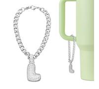 sourcing map Breloque en forme de lettre pour gobelet Stanley, breloque mignonne à bulle, accessoire avec strass pailletés
