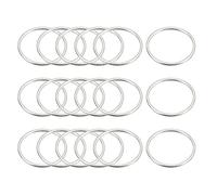 sourcing map Breloque pour Création Bijoux Rond Boucles Oreilles Perles Cercle Anneaux, Cercle Ouvrir Lunette Lien Anneau 20mm /0.78" Argent Ton Boucles Oreilles Trouver Lien Bague Paquet de 50