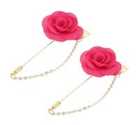 sourcing map Broche en forme de fleur avec feuille dorée en satin - Fait à la main - Pour collier de fête de mariage, 9.5cm x 4cm, Métal