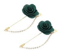 sourcing map Broche en forme de fleur avec feuille dorée en satin - Fait à la main - Pour collier de fête de mariage, 9.5cm x 4cm, Métal