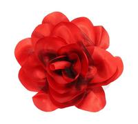 sourcing map Broche en forme de rose faite à la main en tissu satiné élégant pour femme, mariage, fête, banquet, robe, 4.3 Inch, Soie