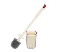 sourcing map Brosse de toilette, brosse de cuvette de toilette avec support carré, ensemble de brosse de nettoyage à long manche à poils durables pour la maison, accessoires de nettoyage de salle de