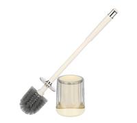 sourcing map Brosse de toilette, brosse de cuvette de toilette avec support circulaire double couche, ensemble de brosse de nettoyage à long manche à poils durables pour la maison, accessoires de