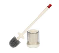 sourcing map Brosse de toilette, brosse de cuvette de toilette avec support circulaire double couche, ensemble de brosse de nettoyage à long manche à poils durables pour accessoires de nettoyage de