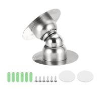 sourcing map Butée de porte magnétique en acier inoxydable pour chambre à coucher, salle de bain, cuisine, bureau, 4,8 cm, argenté