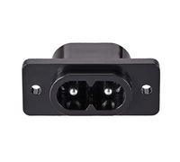 sourcing map C8 Montage Panneau Bouchon Adaptateur AC 250V 2.5A 2Broche IEC Entrée Module Bouchon Puissance Connecteur Prise Droit