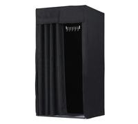 sourcing map Cabine D'Essayage, Cabine D'Essayage pour Magasin de Vêtements avec Rideau Occultant, Cabine de Change Portable pour Magasin de Vêtements, Noir, 100 cm x 100 cm x 200 cm
