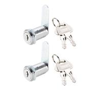 sourcing map Cabinet Serrure à Came à Gobelet, 1-1/8" Cylindre Longueur avec No.3 Came Apte sur 7/8" Max Épais Panneau Clés Identiques 2Pcs