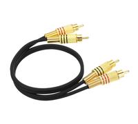 sourcing map Câble audio stéréo 2RCA mâle vers 2RCA mâle, 0,5 m, câble RCA pour caisson de basses avec prises plaquées or pour home cinéma, HDTV, amplificateurs, haut-parleurs, câble noir avec coque