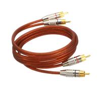 sourcing map Câble audio stéréo 2RCA mâle vers 2RCA mâle, 1 m, câble RCA pour caisson de basses avec prises plaquées or pour Home Cinéma, HDTV, amplificateurs, haut-parleurs, câble rouge marron, coque