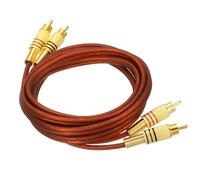sourcing map Câble audio stéréo 2RCA mâle vers 2RCA mâle, câble de caisson de basses RCA avec prises plaquées or pour Home Cinéma, HDTV, amplificateurs, haut-parleurs, câble rouge marron avec coque