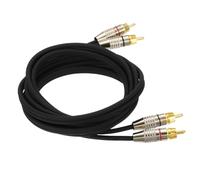 sourcing map Câble audio stéréo 2RCA mâle vers 2RCA mâle, câble de caisson de basses RCA avec prises plaquées or pour Home Cinéma, HDTV, amplificateurs, haut-parleurs, câble noir et coque blanche